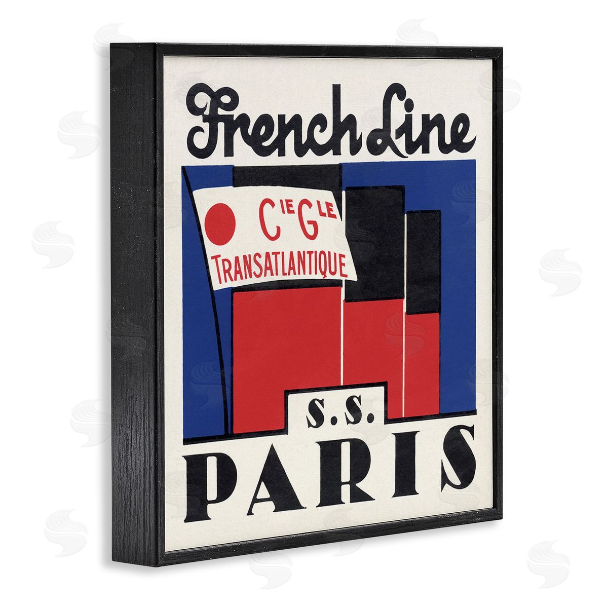 SS Paris Vintage Banner Black Frame Print Wall Art, Home Decor by Phillipa Katz