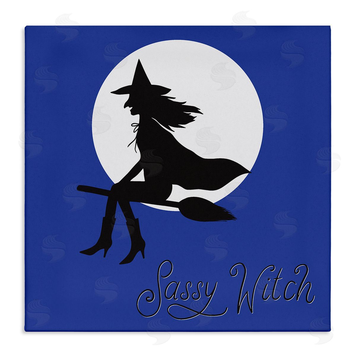 Sassy Witch & Full Moon Canvas Wall Art, Home Decor by Sazerelli Designs