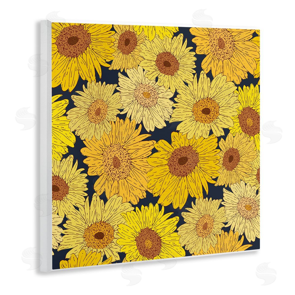 Charming Country Sunflowers Pattern Wood Plaque Wall Art, Home Decor by Sazerelli Designs