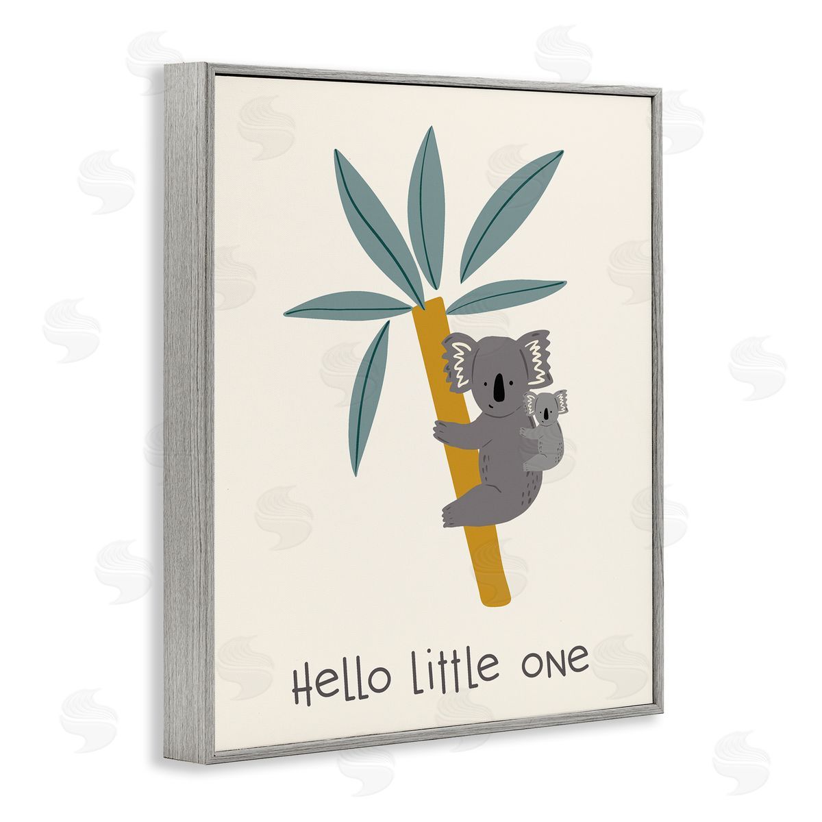 Hello Little One Koalas Grey Frame Print Wall Art, Home Decor by Sazerelli Designs