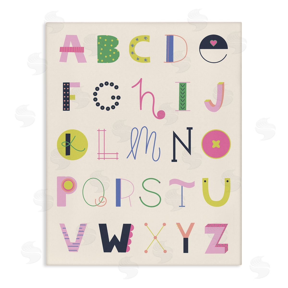 Eclectic Alphabet Letters Canvas Wall Art, Home Decor by Sazerelli Designs