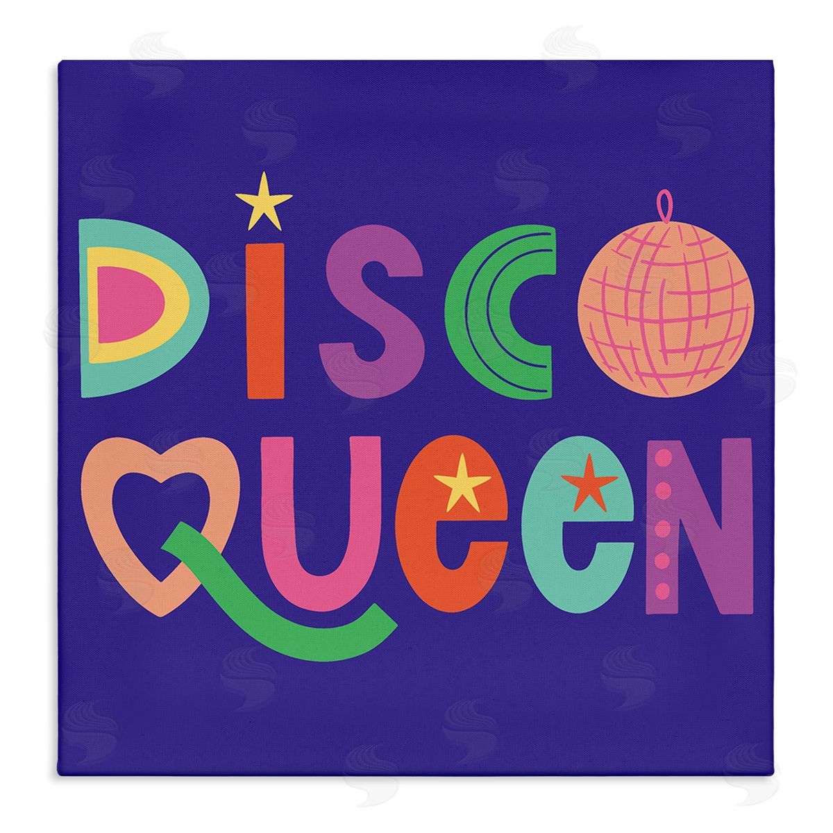Disco Queen with Retro Letters Canvas Wall Art, Home Decor by Sazerelli Designs
