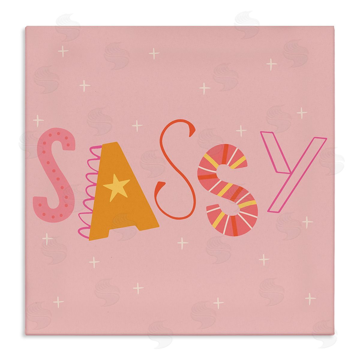 Pink & Yellow Sassy Typography Canvas Wall Art, Home Decor by Sazerelli Designs