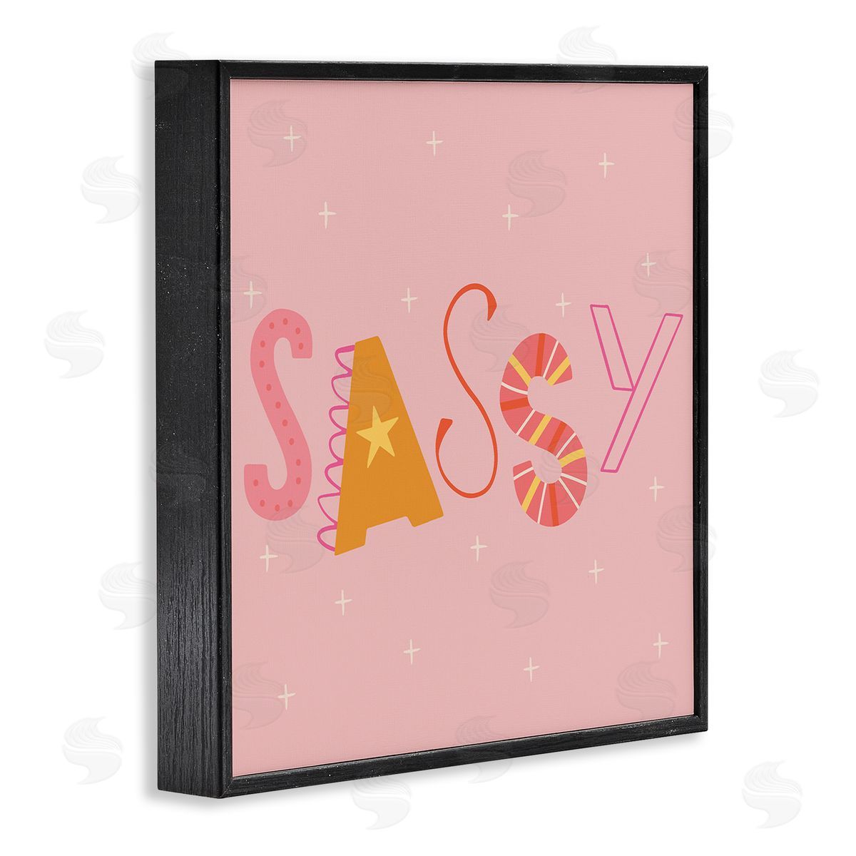 Pink & Yellow Sassy Typography Black Frame Print Wall Art, Home Decor by Sazerelli Designs