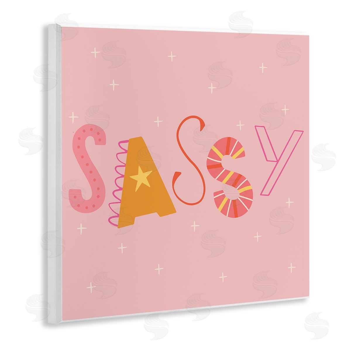 Pink & Yellow Sassy Typography Wood Plaque Wall Art, Home Decor by Sazerelli Designs