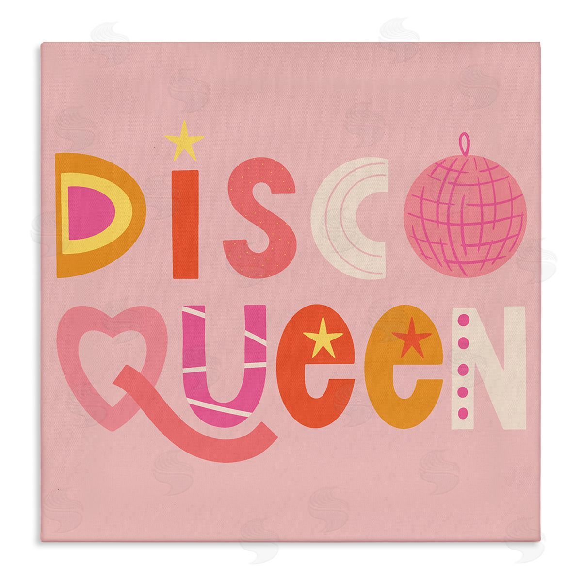 Disco Queen Pastel Pink Canvas Wall Art, Home Decor by Sazerelli Designs