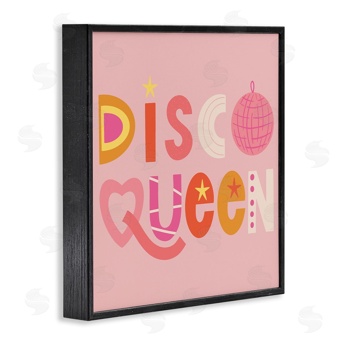 Disco Queen Pastel Pink Black Frame Print Wall Art, Home Decor by Sazerelli Designs