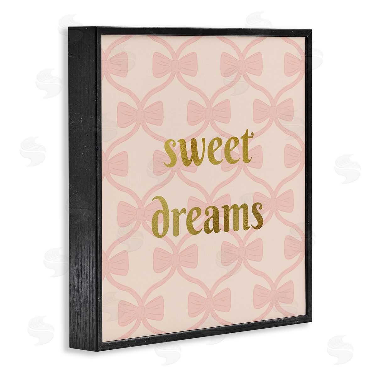Pastel Bows & Sweet Dreams Black Frame Print Wall Art, Home Decor by Sazerelli Designs