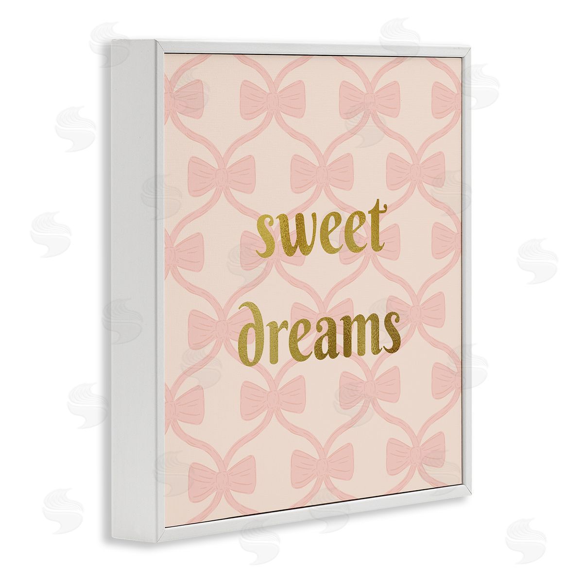 Pastel Bows & Sweet Dreams White Frame Print Wall Art, Home Decor by Sazerelli Designs