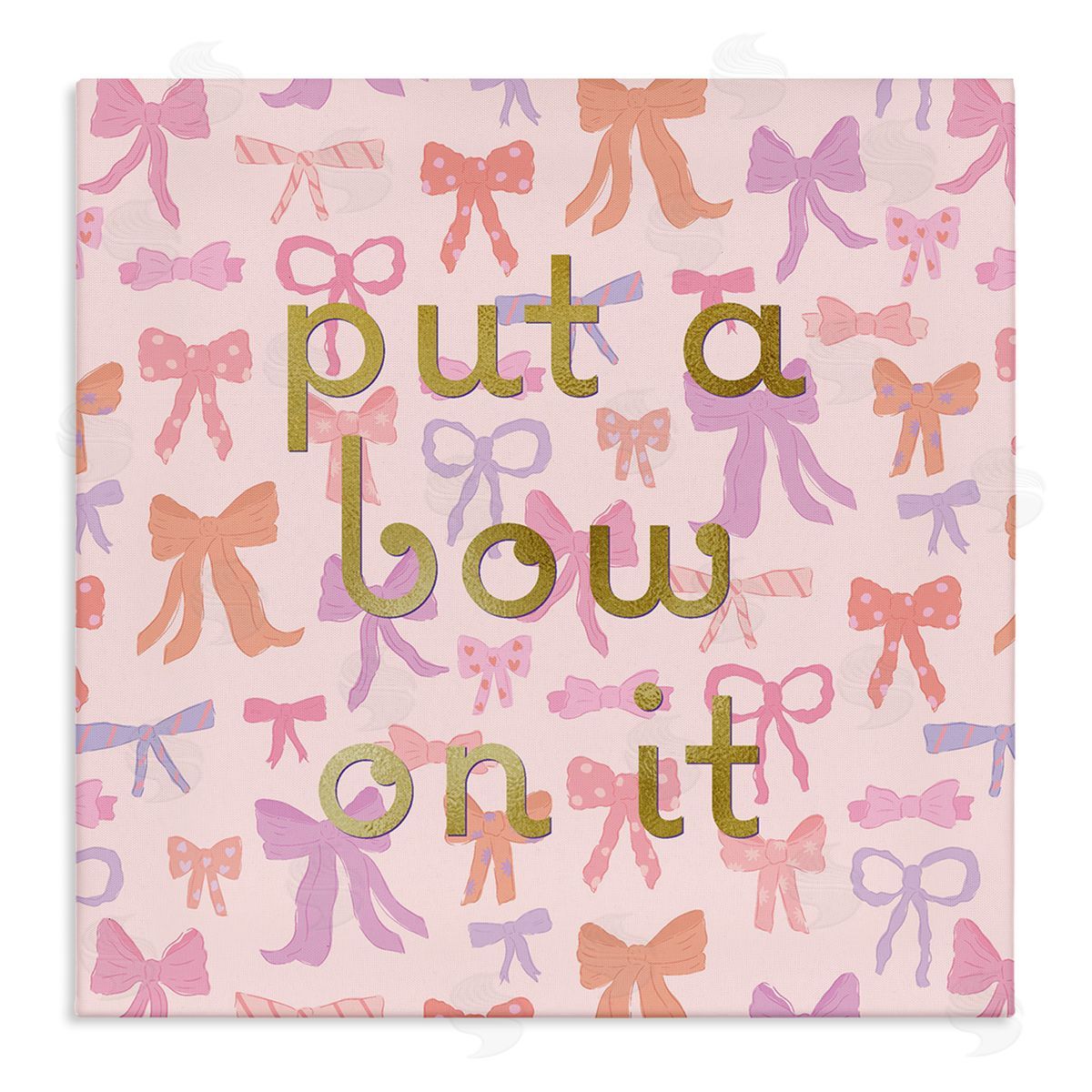 Trendy Put A Bow On It Canvas Wall Art, Home Decor by Sazerelli Designs