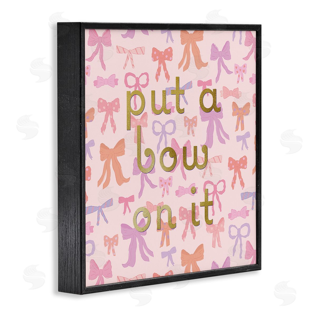 Trendy Put A Bow On It Black Frame Print Wall Art, Home Decor by Sazerelli Designs