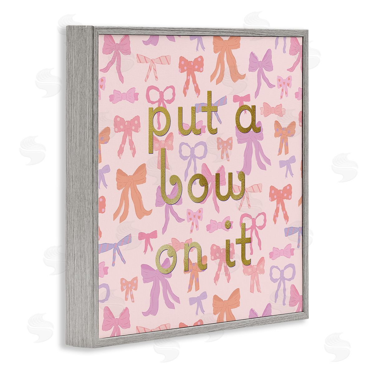 Trendy Put A Bow On It Grey Frame Print Wall Art, Home Decor by Sazerelli Designs