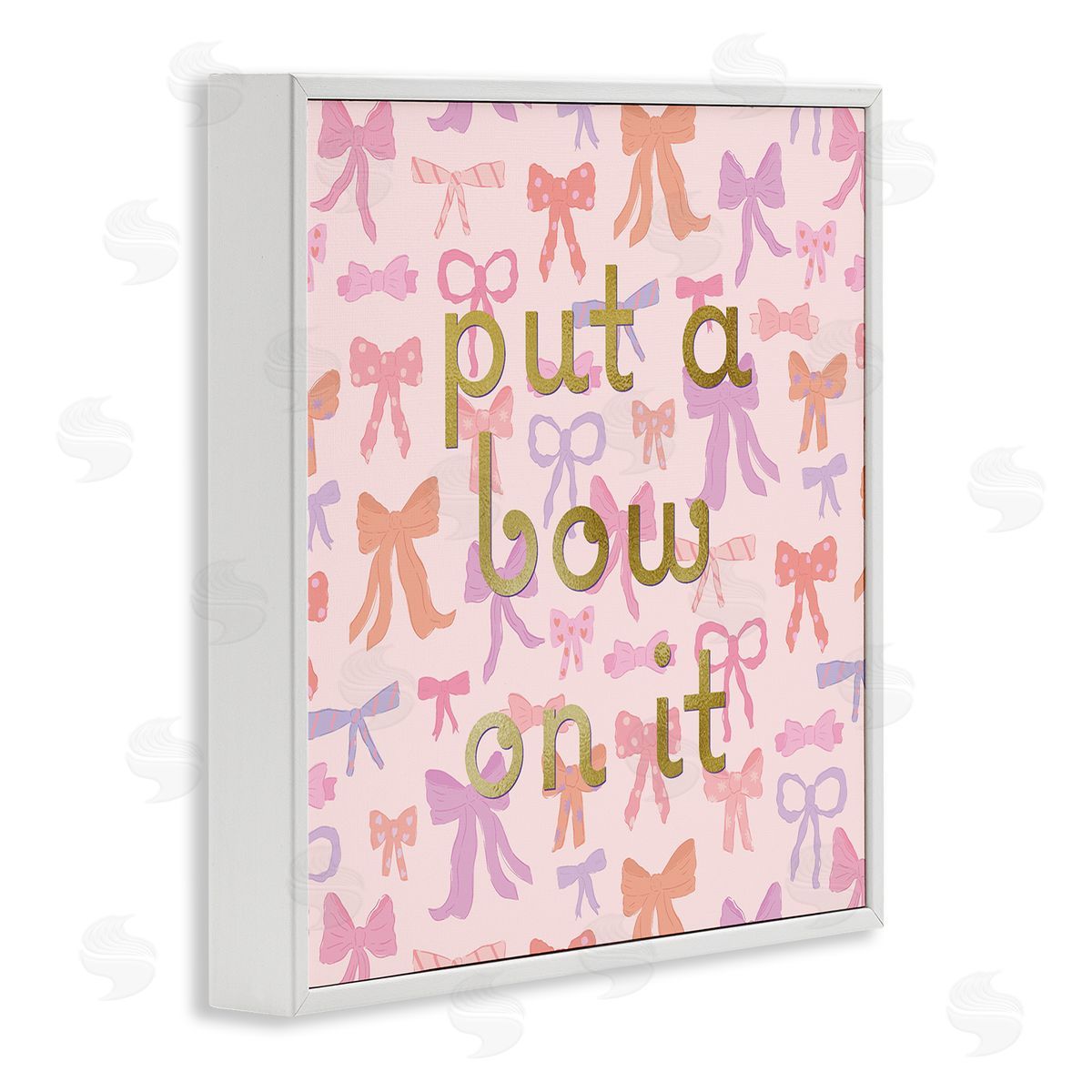 Trendy Put A Bow On It White Frame Print Wall Art, Home Decor by Sazerelli Designs