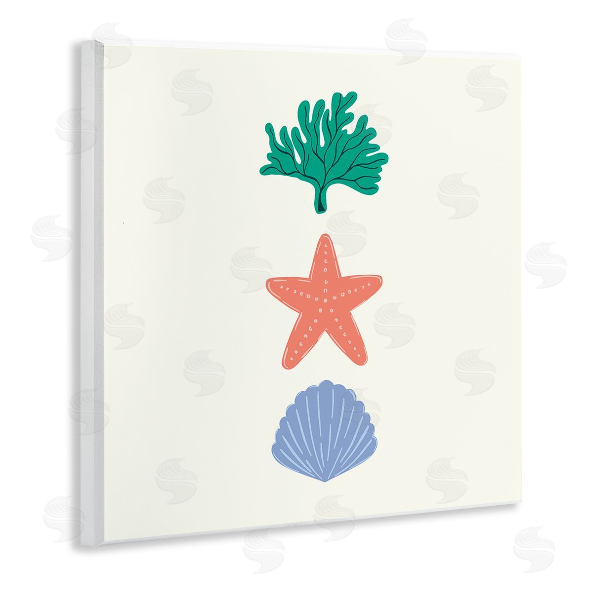 Coral & Sea Life Minimal Wood Plaque Wall Art, Home Decor by Sazerelli Designs