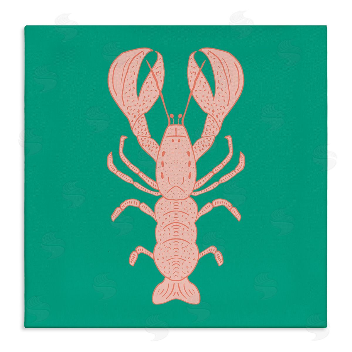 Minimal Pink & Green Lobster Canvas Wall Art, Home Decor by Sazerelli Designs