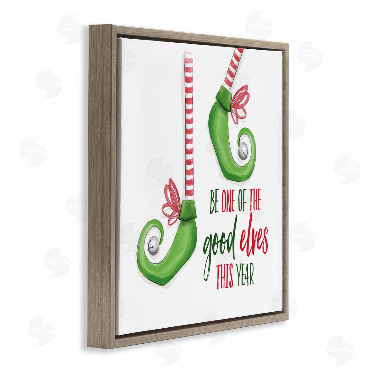 Festive Be A Good Elf Brown Floating Frame Canvas Wall Art, Home Decor by Dogwood Portfolio