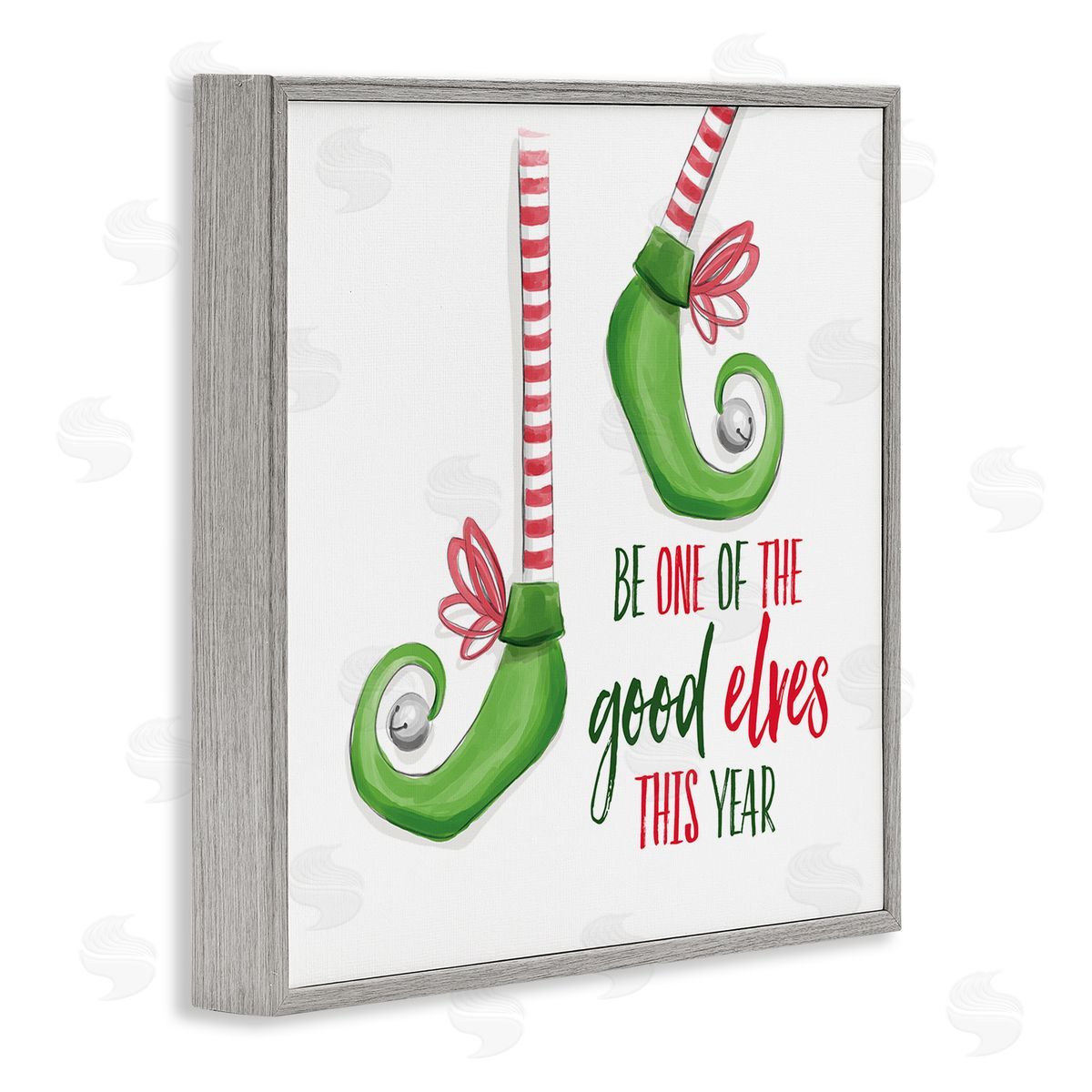 Festive Be A Good Elf Grey Frame Print Wall Art, Home Decor by Dogwood Portfolio