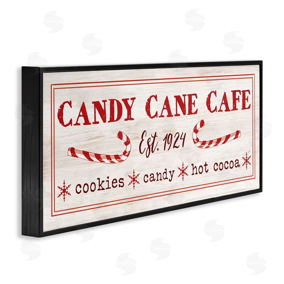 Vintage Candy Cane Cafe Black Frame Print Wall Art, Home Decor by Dogwood Portfolio