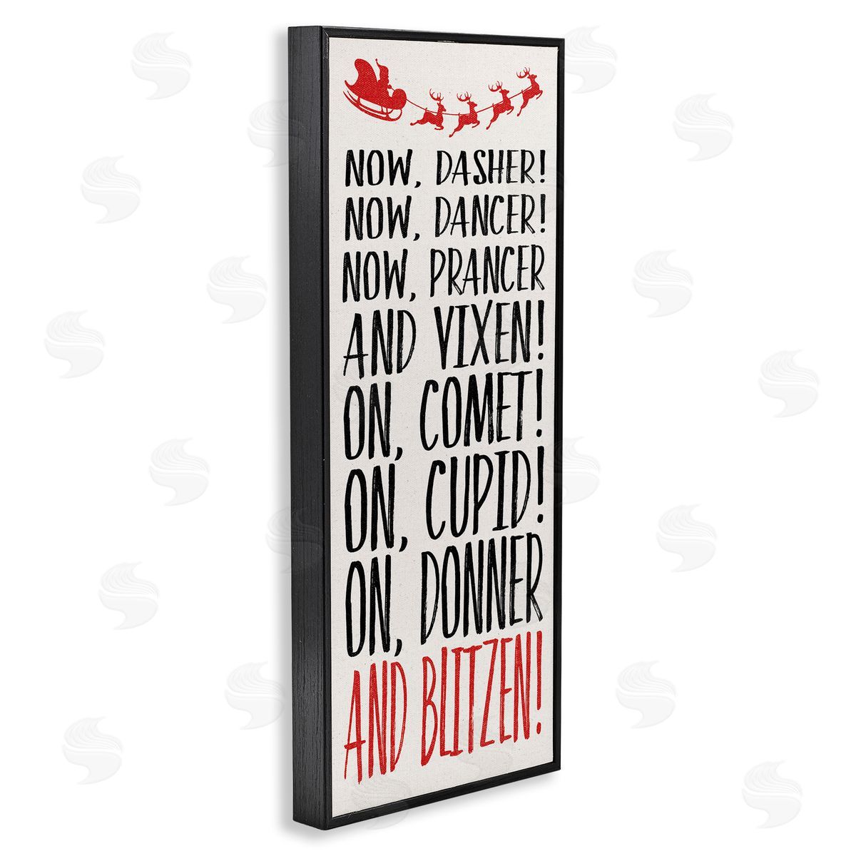 Holiday Reindeer Names Black Frame Print Wall Art, Home Decor by Dogwood Portfolio