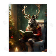 Jo Moulton | Reindeer in Festive Bathroom