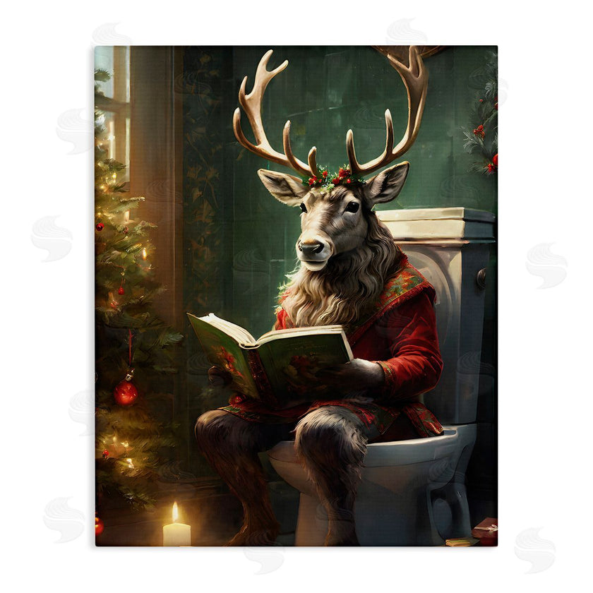Jo Moulton | Reindeer in Festive Bathroom