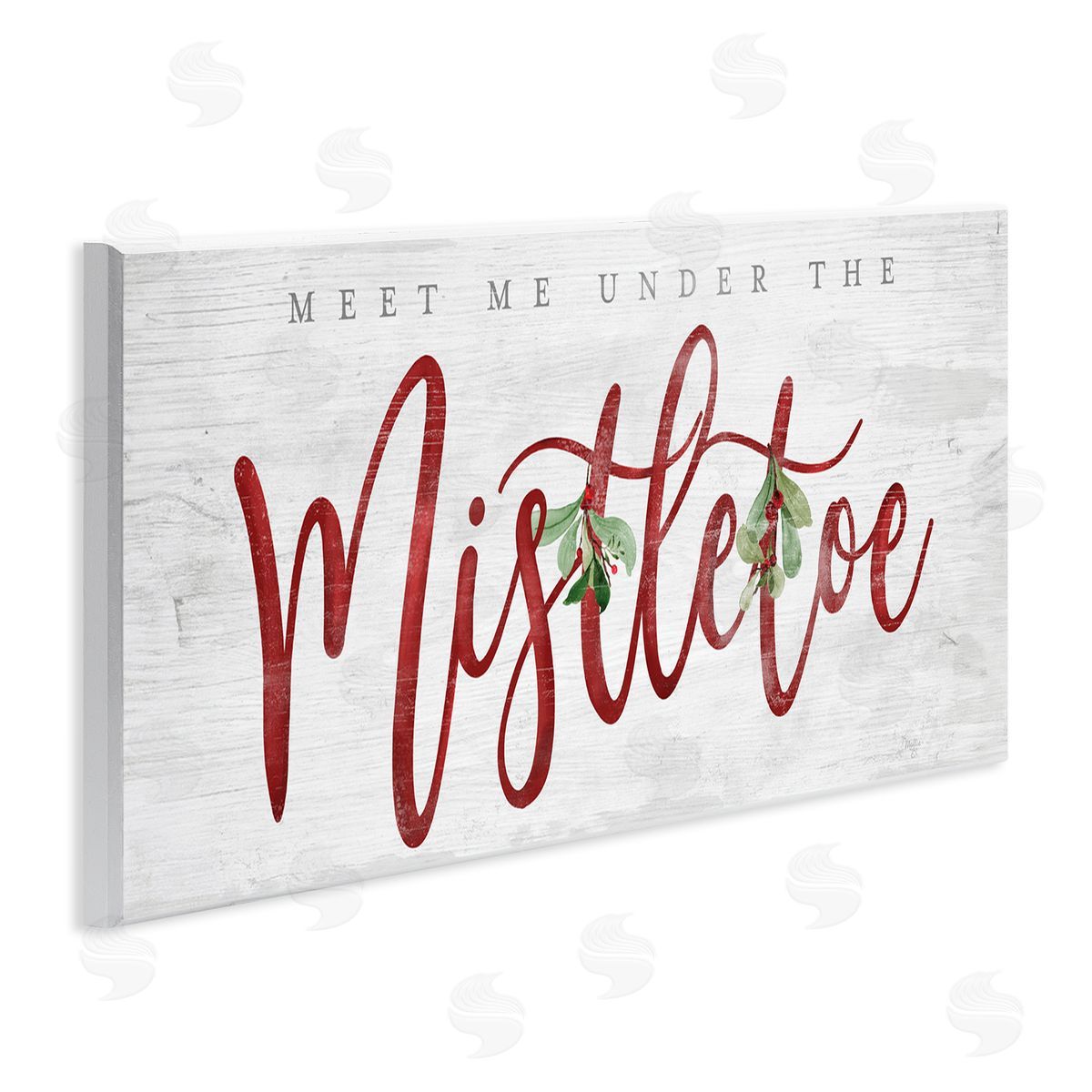 Meet Me Under Mistletoe Wood Plaque Wall Art, Home Decor by Mollie B.