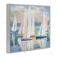 Amber Sterling | Abstract & Pastel Sailboat Fleet