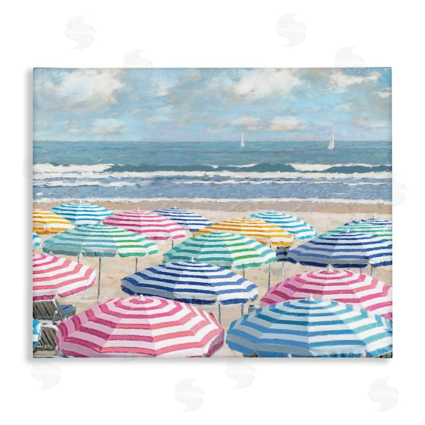 Amber Sterling | Shore with Bright Umbrellas