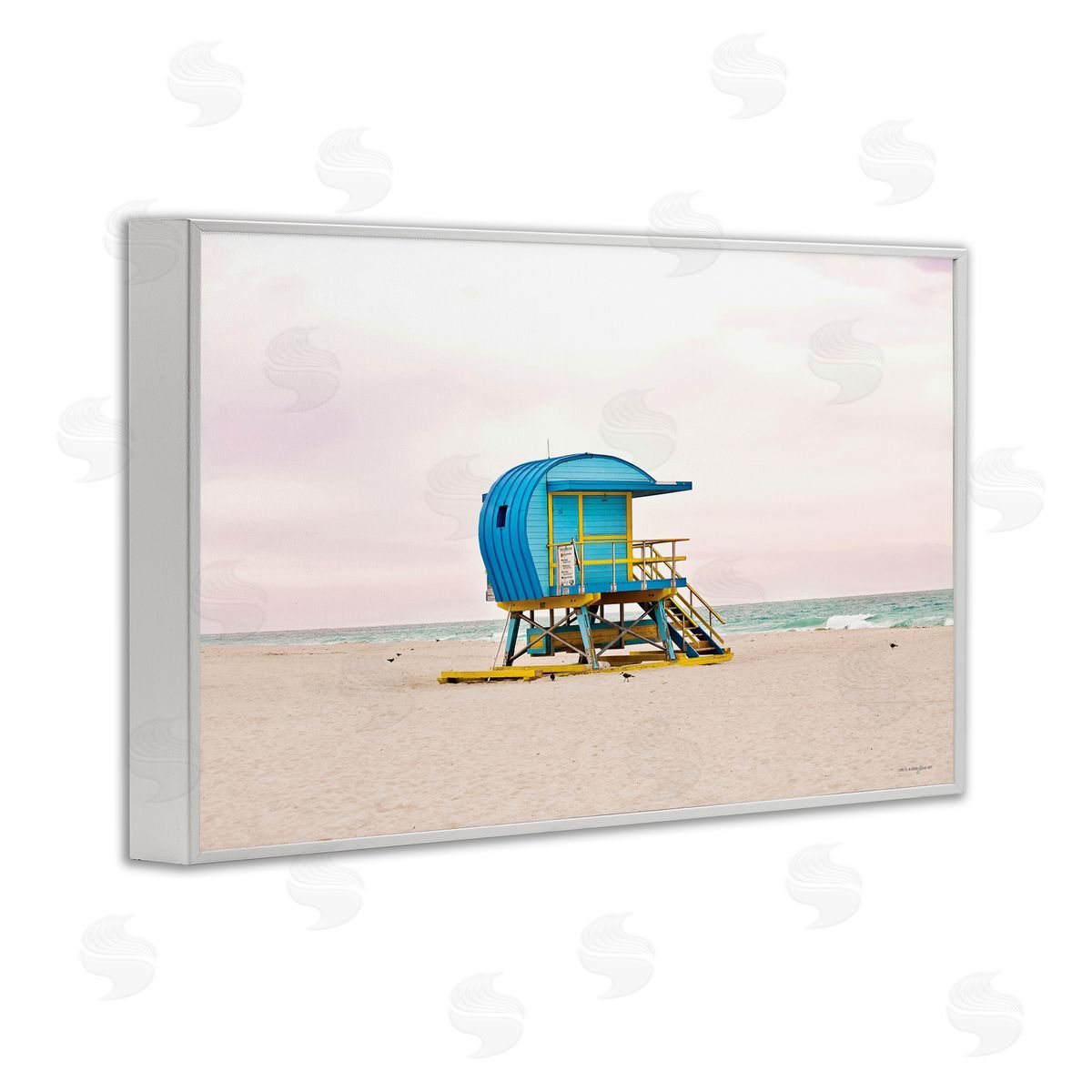 Summer Lifeguard Cabin White Frame Print Wall Art, Home Decor by Seven Trees Design