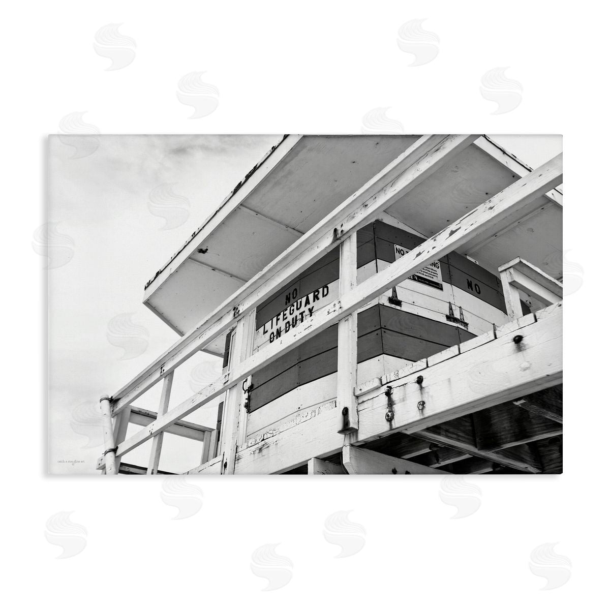 Lifeguard Building on Beach Canvas Wall Art, Home Decor by Seven Trees Design