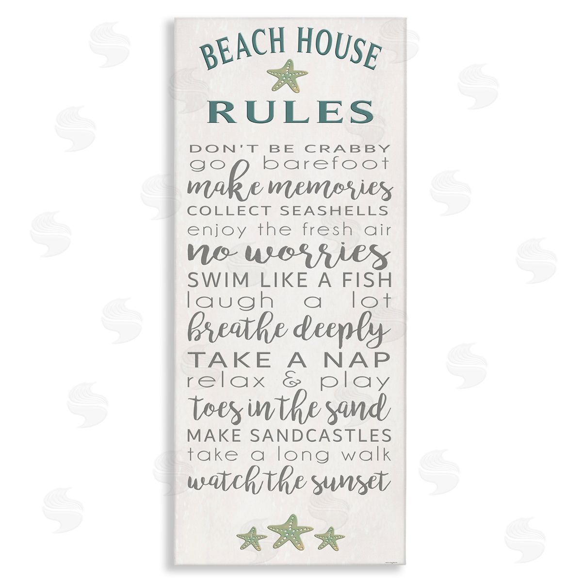 Fun Recreations Beach Rules Canvas Wall Art, Home Decor by Seven Trees Design