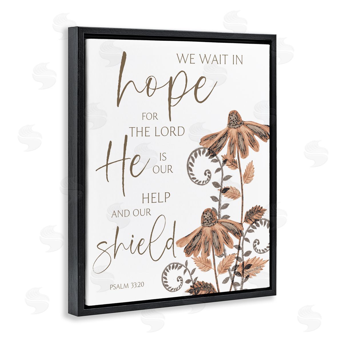 He Is Our Help & Shield Black Floating Frame Canvas Wall Art, Home Decor by Annie LaPoint