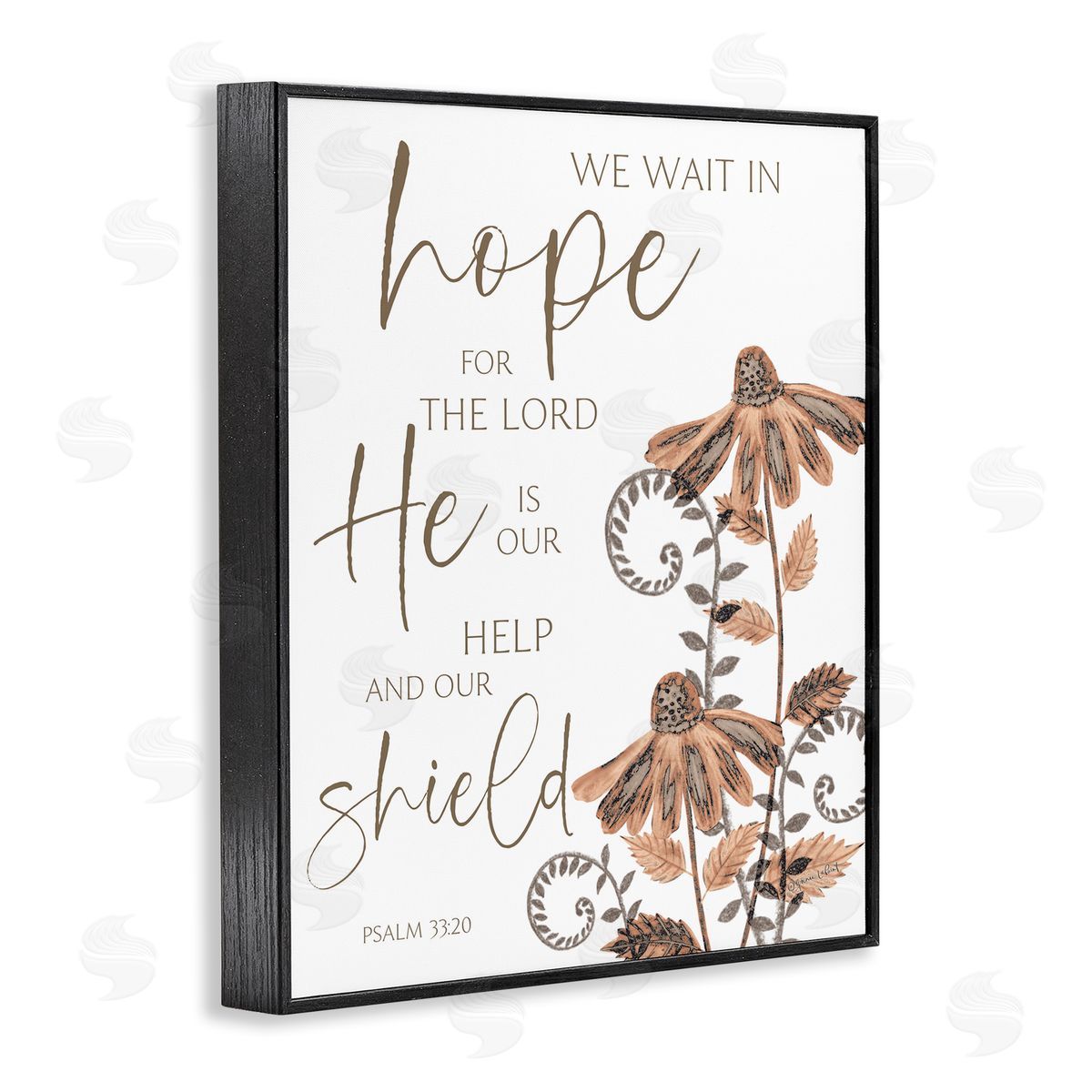 He Is Our Help & Shield Black Frame Print Wall Art, Home Decor by Annie LaPoint