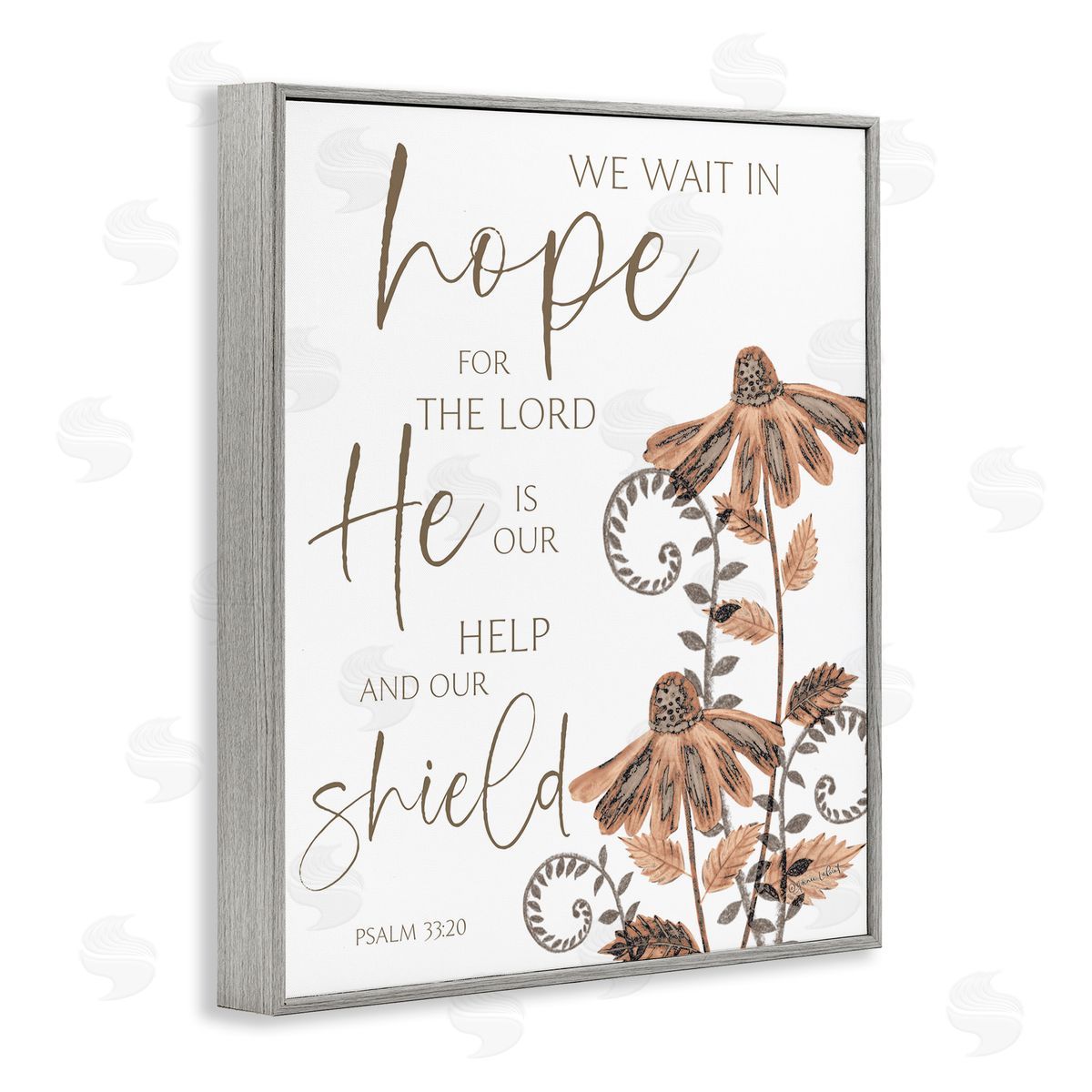 He Is Our Help & Shield Grey Frame Print Wall Art, Home Decor by Annie LaPoint