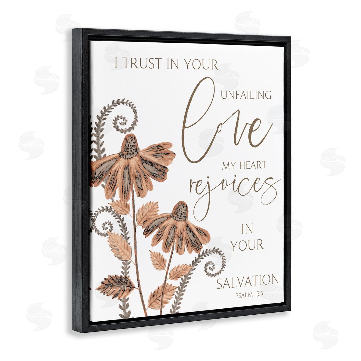Trust In Your Unfailing Love Black Floating Frame Canvas Wall Art, Home Decor by Annie LaPoint