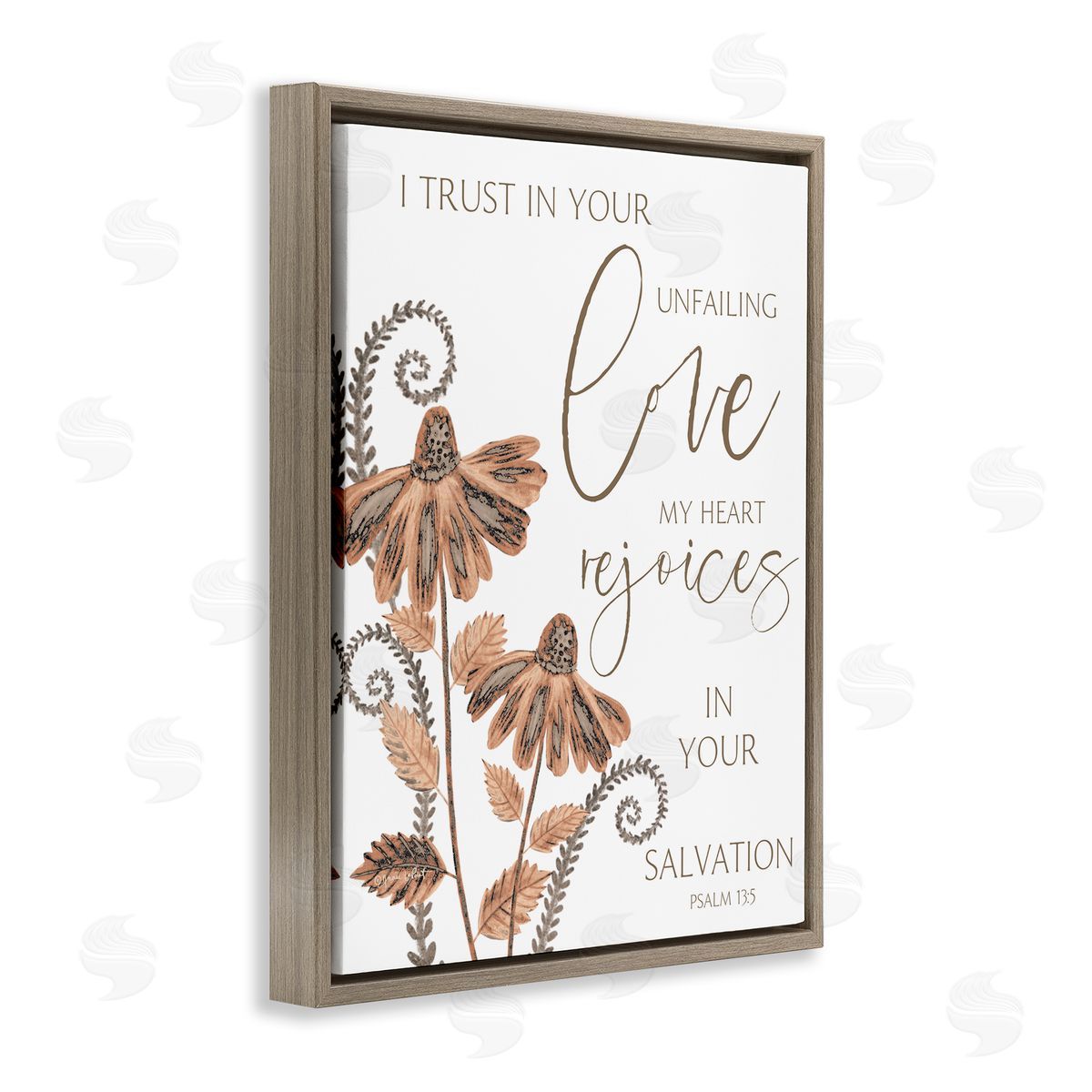 Trust In Your Unfailing Love Brown Floating Frame Canvas Wall Art, Home Decor by Annie LaPoint