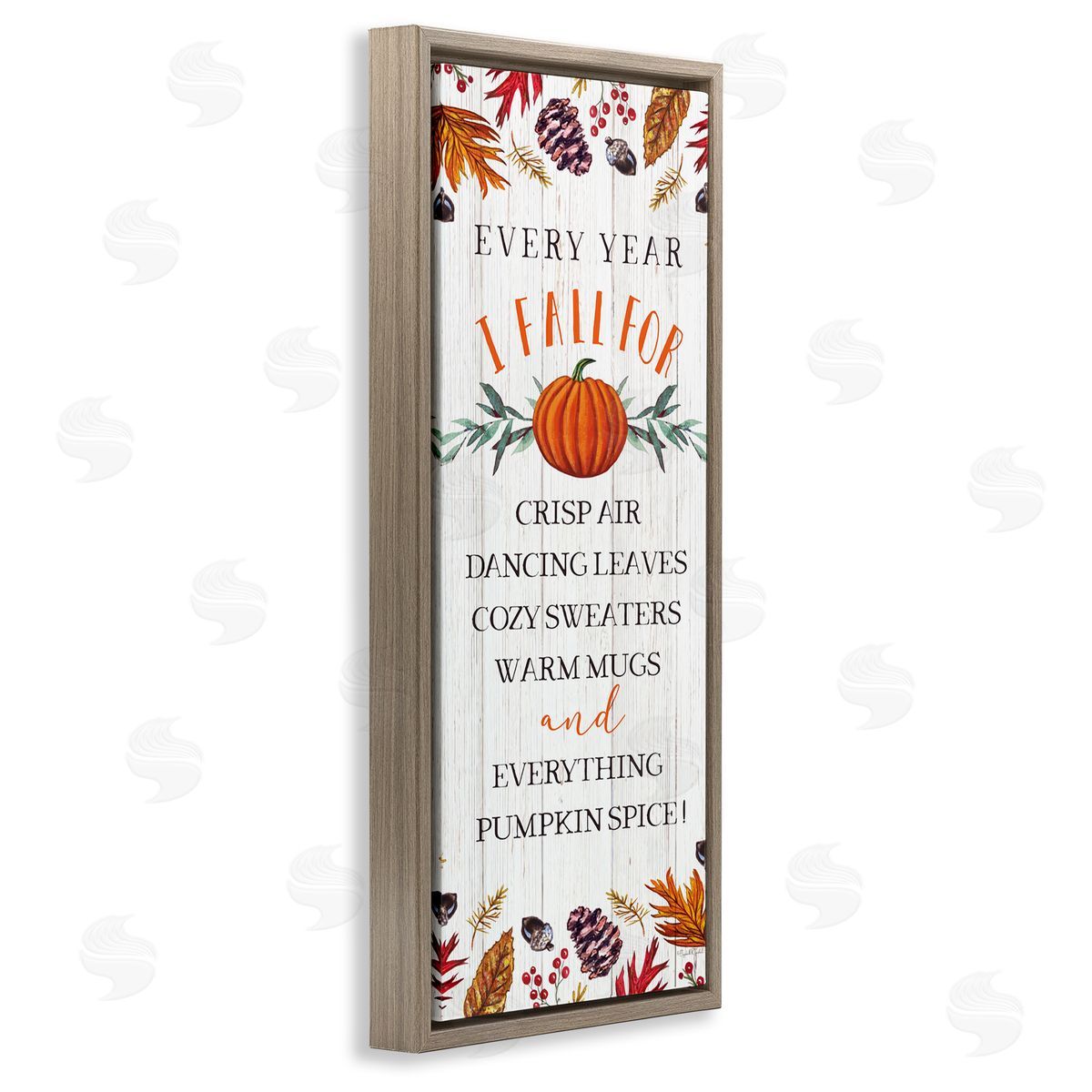 Every Year Favorite Fall Things Brown Floating Frame Canvas Wall Art, Home Decor by Elizabeth Tyndall