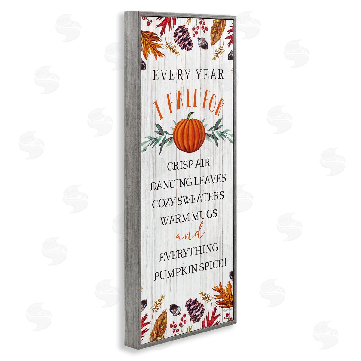 Every Year Favorite Fall Things Grey Frame Print Wall Art, Home Decor by Elizabeth Tyndall