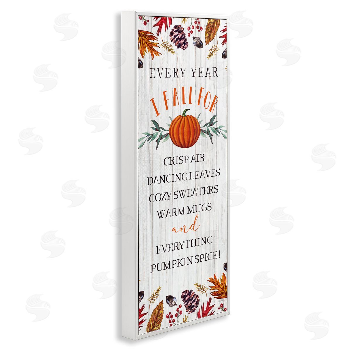 Every Year Favorite Fall Things White Frame Print Wall Art, Home Decor by Elizabeth Tyndall
