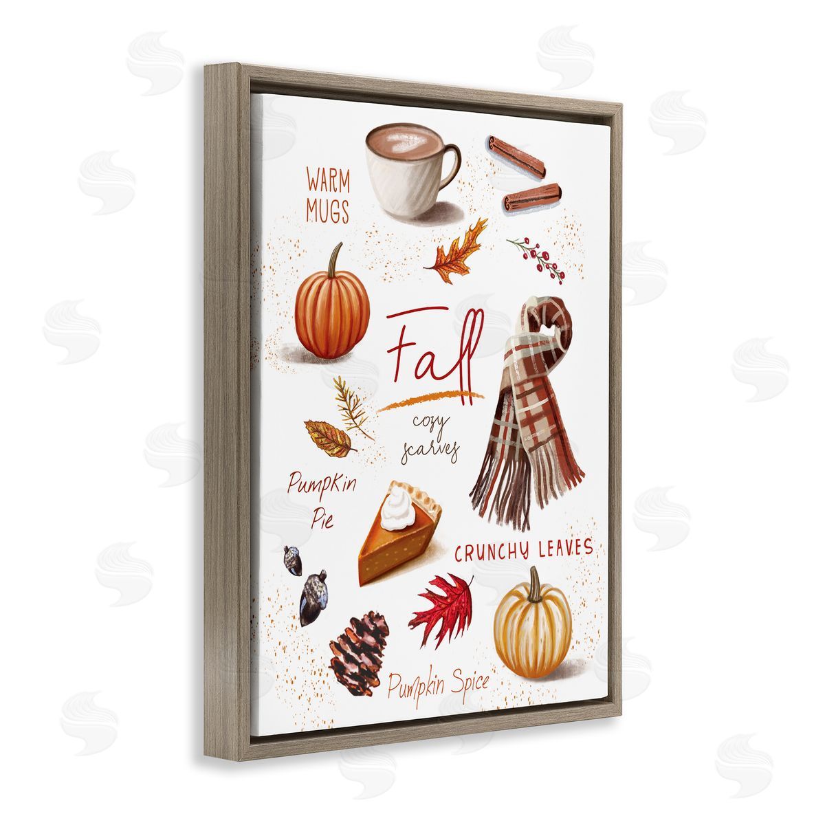 Favorite Autumn Things Brown Floating Frame Canvas Wall Art, Home Decor by Elizabeth Tyndall