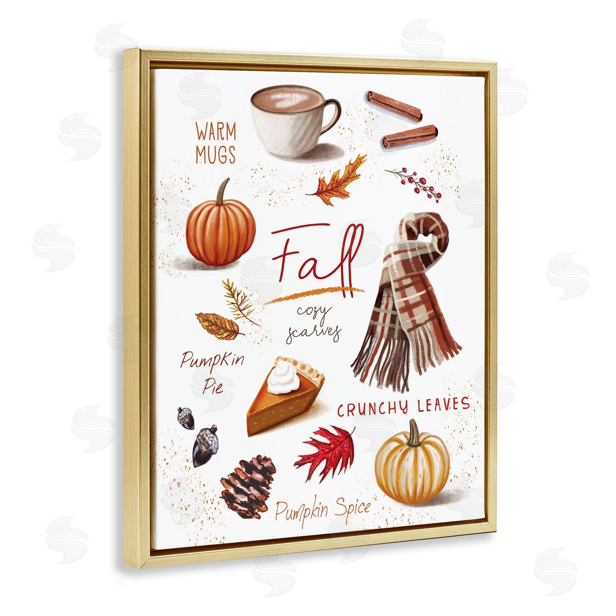 Favorite Autumn Things Gold Floating Frame Canvas Wall Art, Home Decor by Elizabeth Tyndall