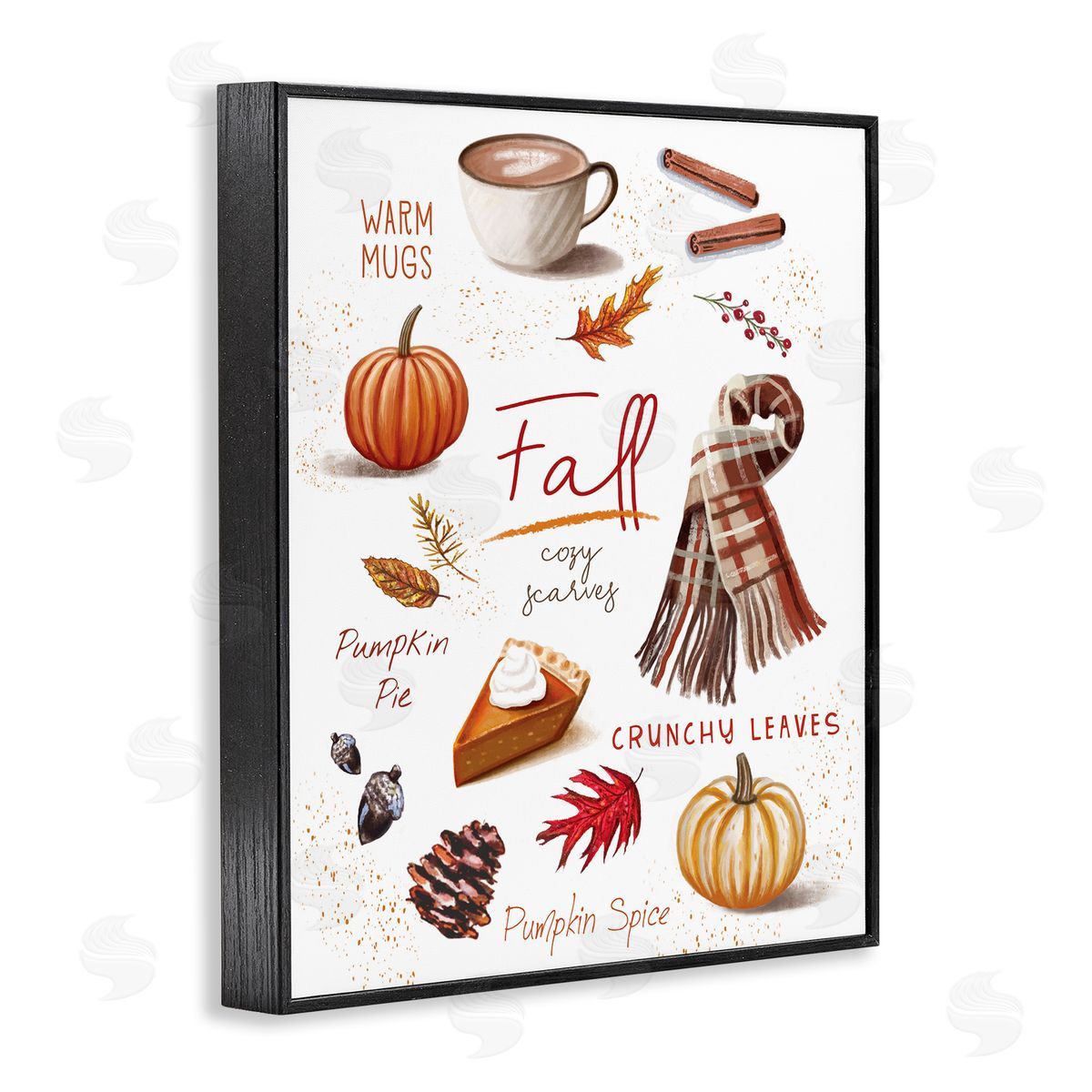 Favorite Autumn Things Black Frame Print Wall Art, Home Decor by Elizabeth Tyndall