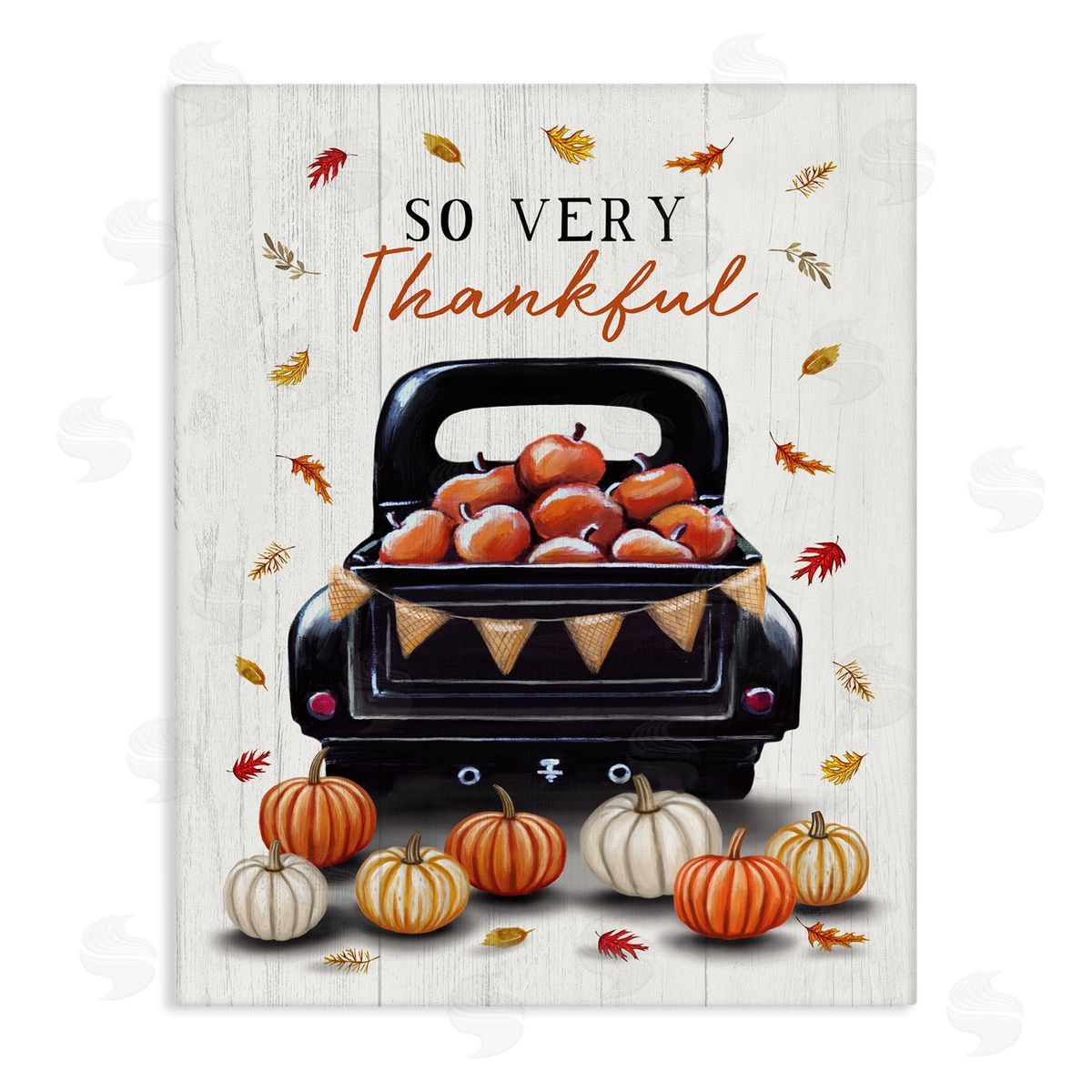 Autumnal So Very Thankful Canvas Wall Art, Home Decor by Elizabeth Tyndall