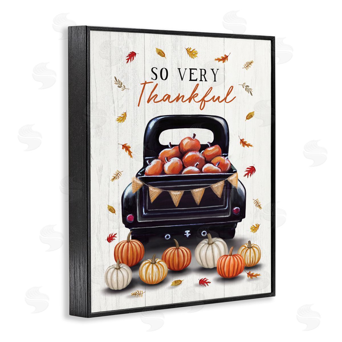 Autumnal So Very Thankful Black Frame Print Wall Art, Home Decor by Elizabeth Tyndall