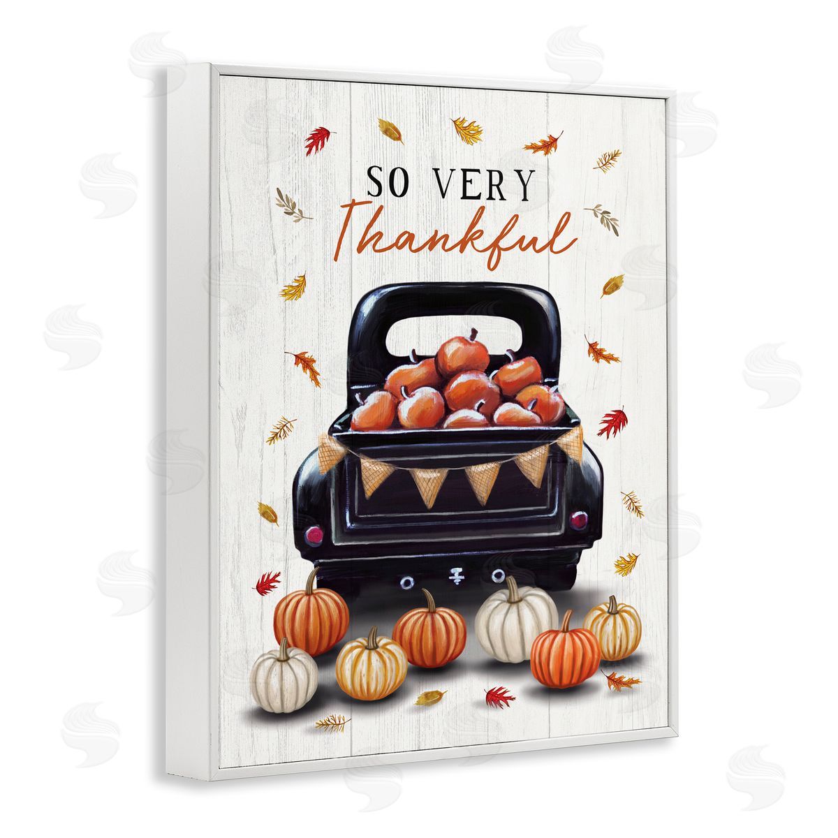 Autumnal So Very Thankful White Frame Print Wall Art, Home Decor by Elizabeth Tyndall