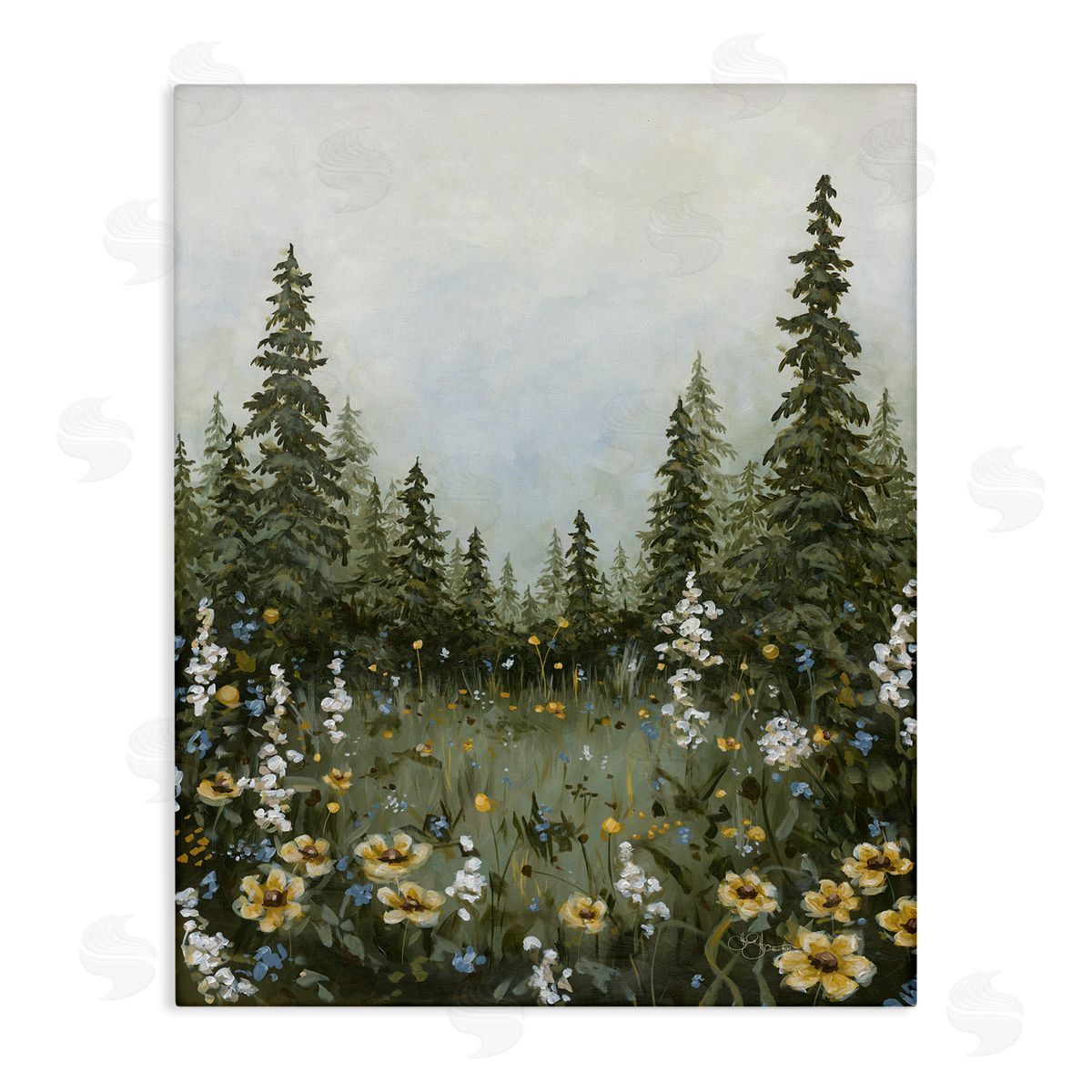 Forest Meadow Clearing Canvas Wall Art, Home Decor by Hollihocks Art