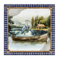 Nicole DeCamp | Herons on Boat with Tartan