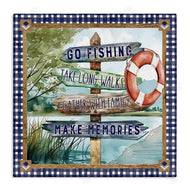 Nicole DeCamp | Plaid Border Lake Sign