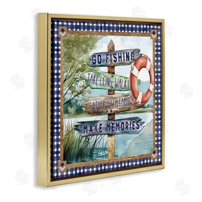 Nicole DeCamp | Plaid Border Lake Sign