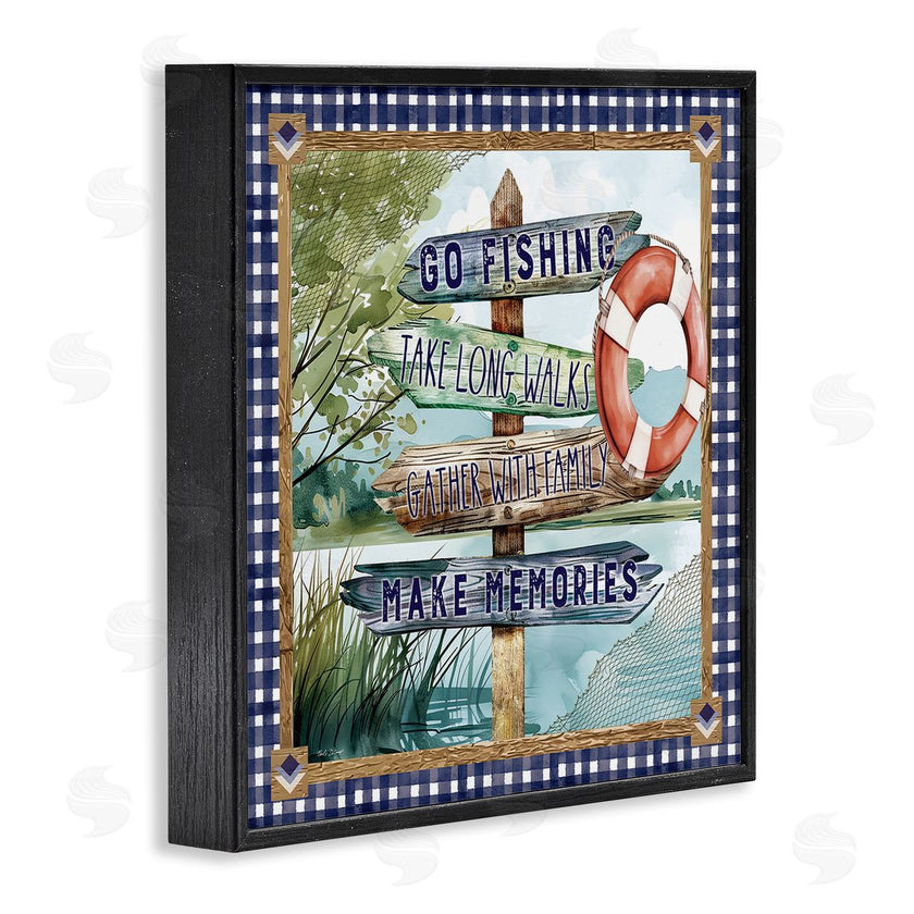 Nicole DeCamp | Plaid Border Lake Sign